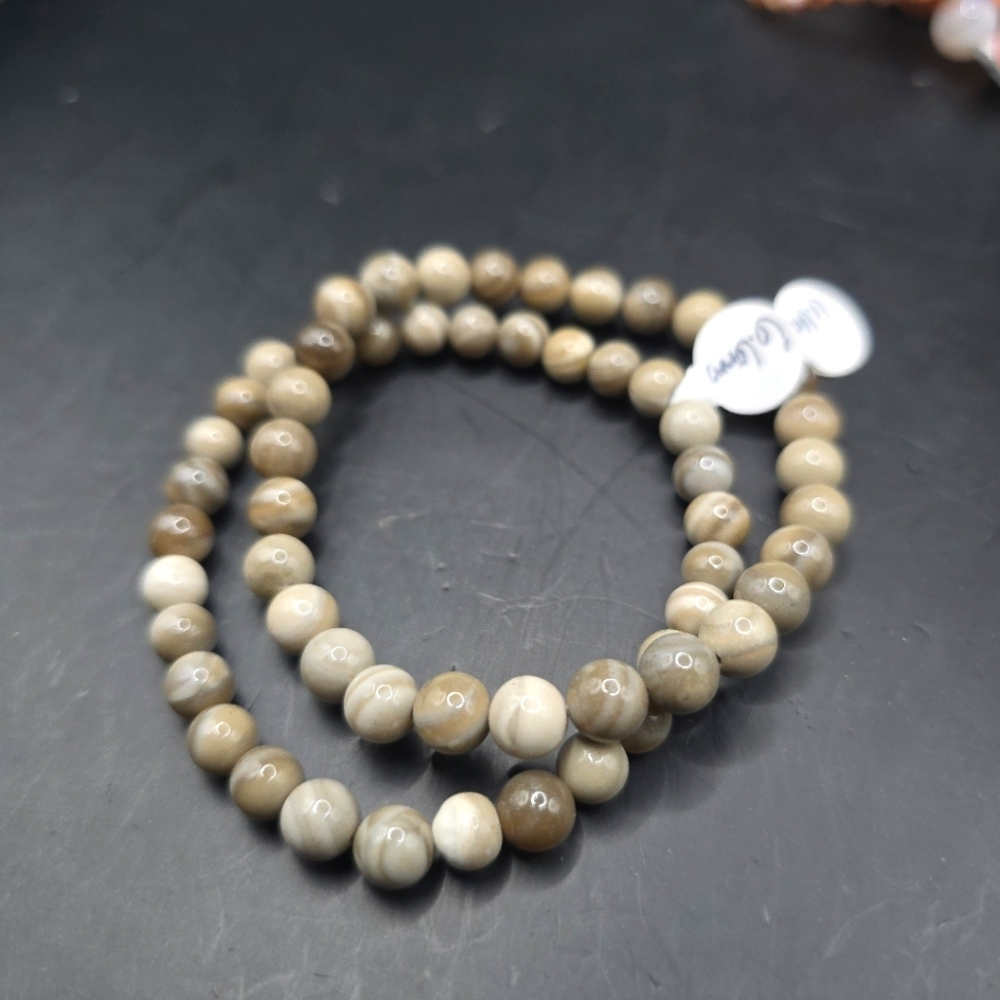 Polish Flint Bracelet 6.6mm